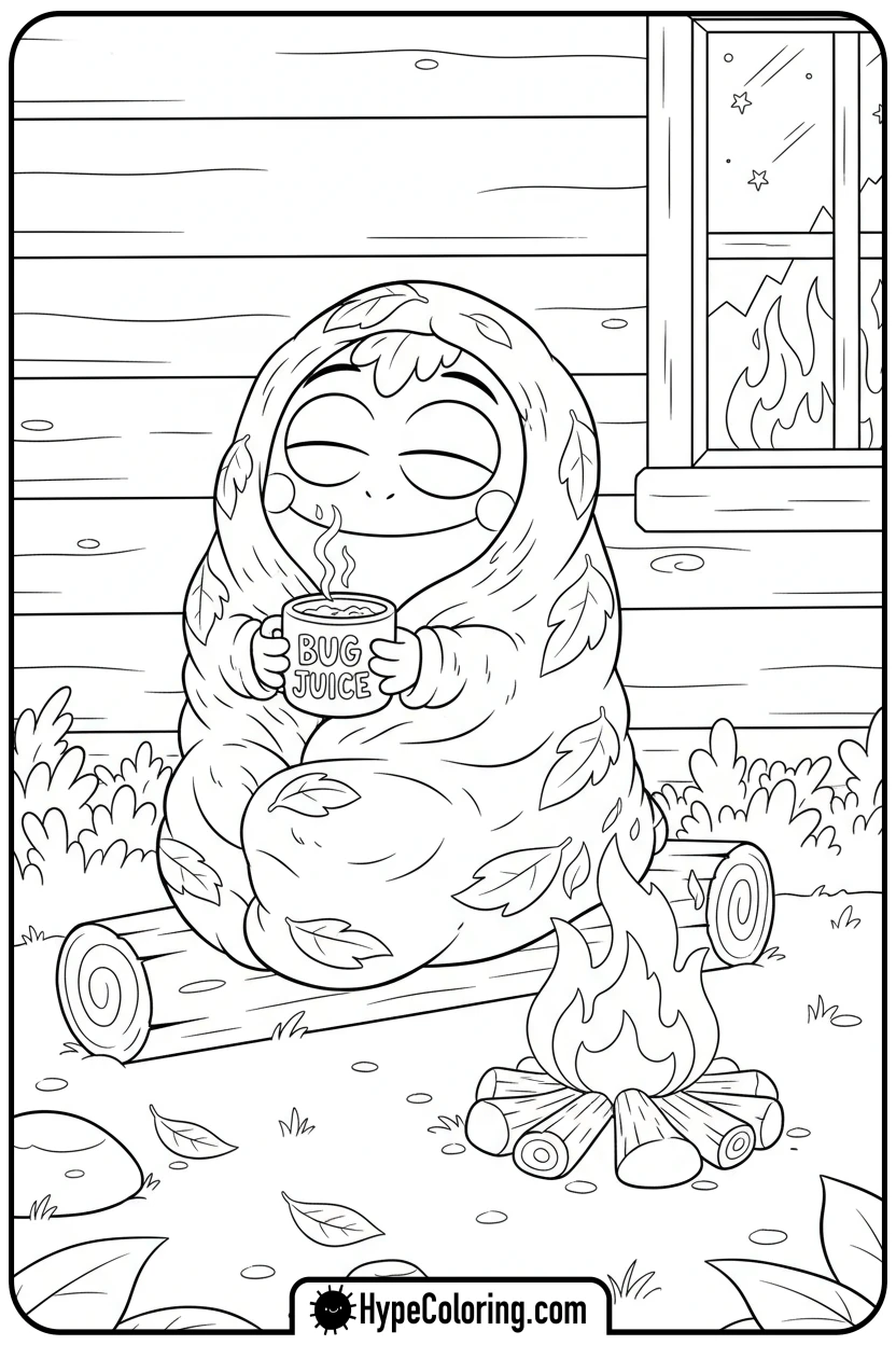 Click to download PDF sprig-cozy-by-campfire - amphibia coloring pages sprig