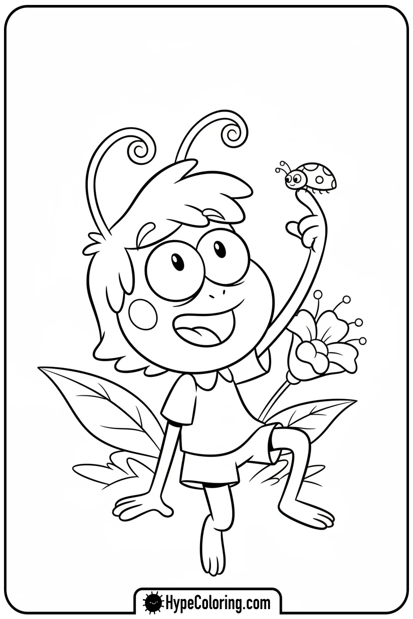 Click to download PDF sprig-surprised-by-ladybug - amphibia coloring pages sprig