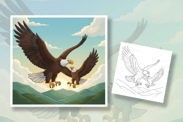 adult-bald-eagle-flying-encouragingly - bald eagle coloring page
