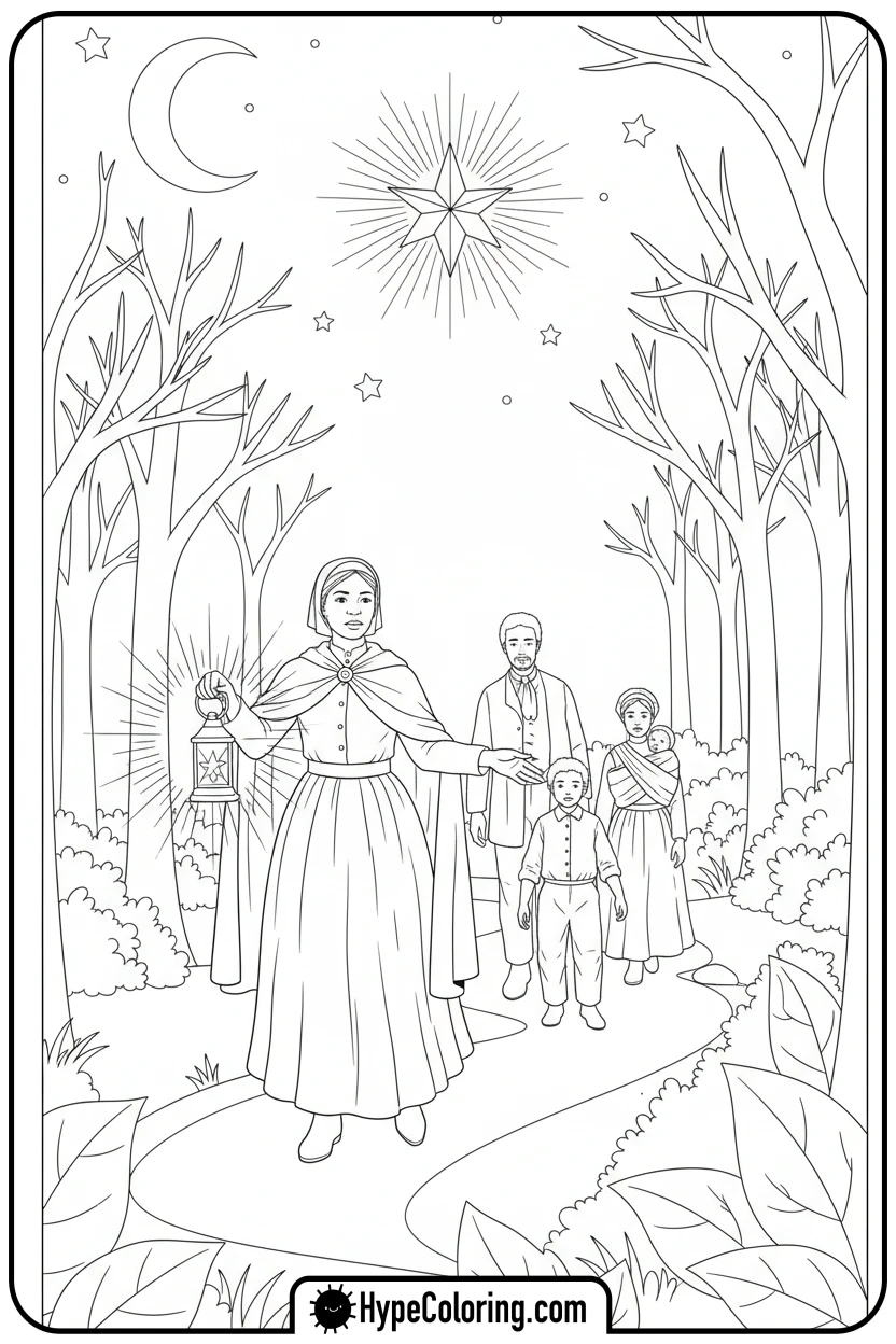 harriet-tubman-leading-people - black history coloring pages