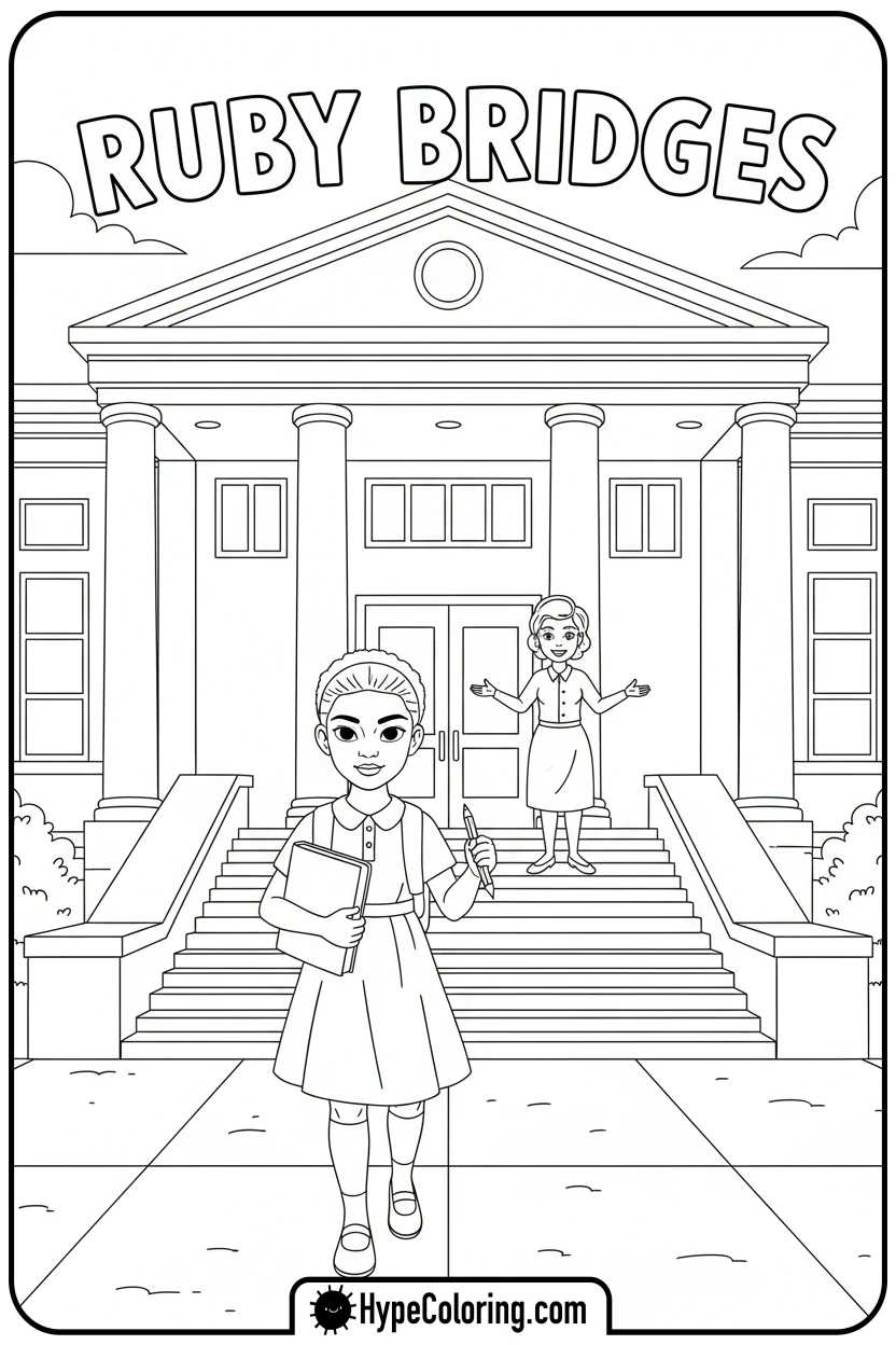 ruby-bridges-walking-to-school - black history coloring pages