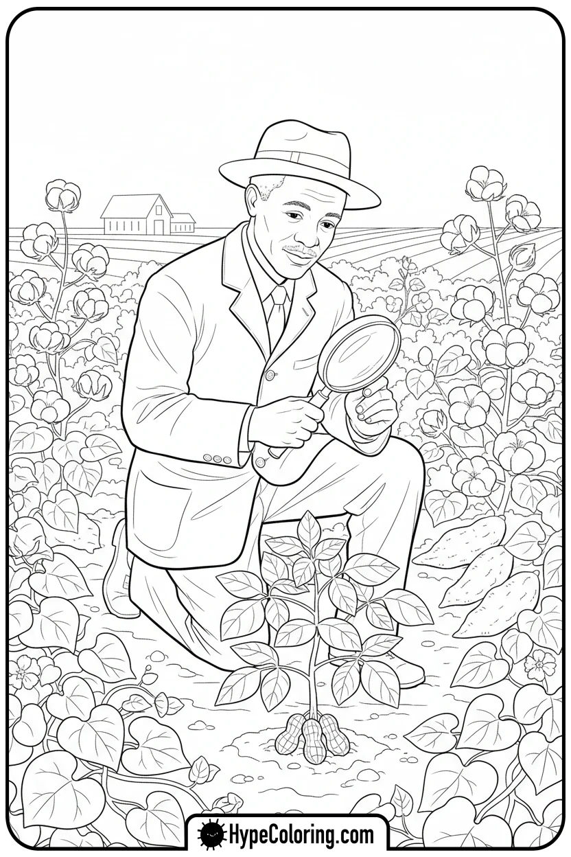 george-washington-carver-gardening - black history coloring pages