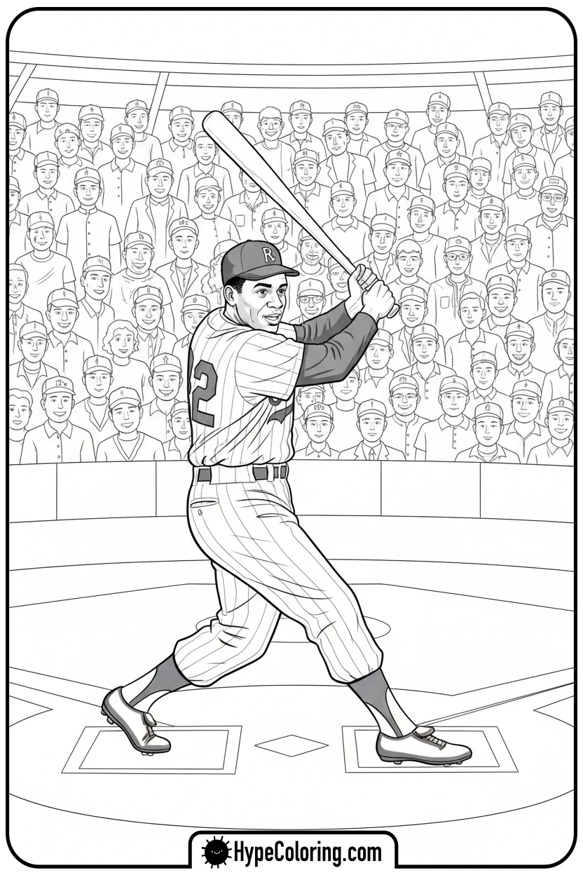 jackie-robinson-batting - black history coloring pages