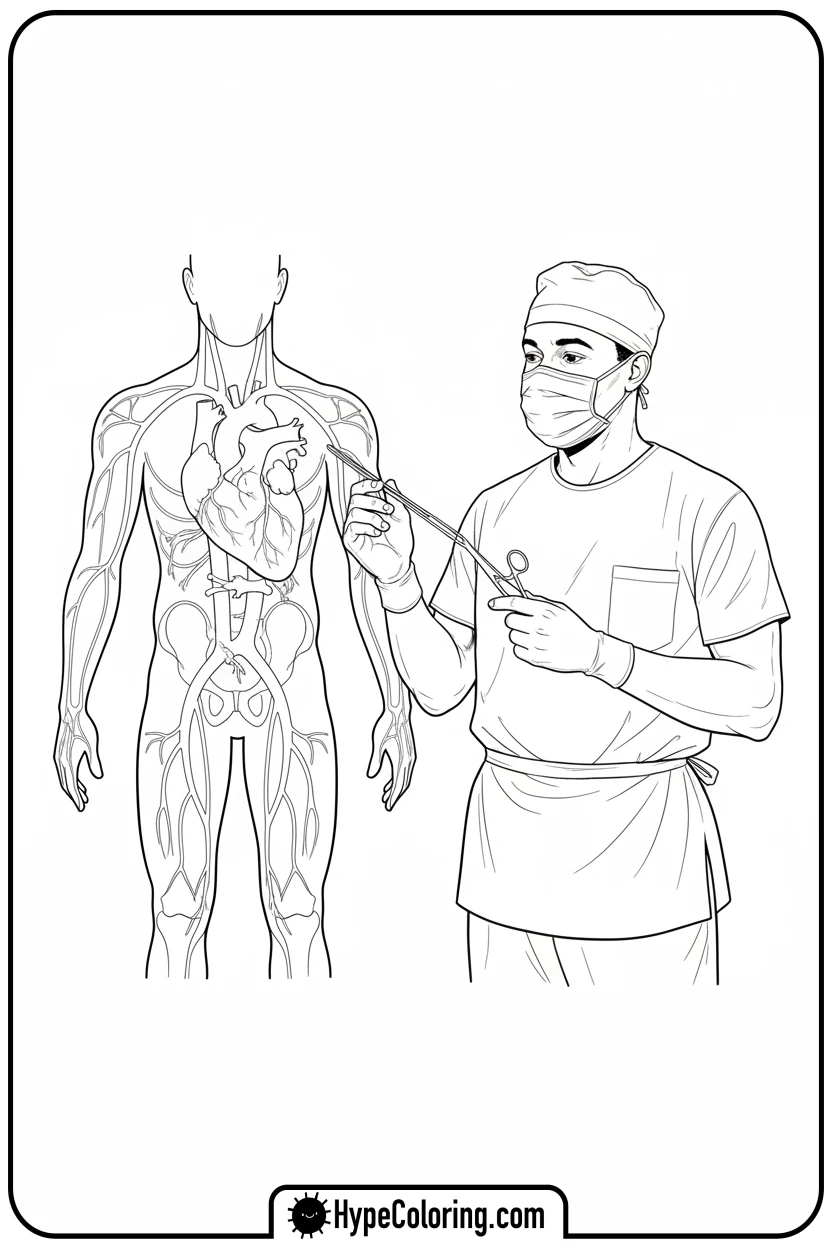 dr-charles-drew-in-scrubs - black history coloring pages