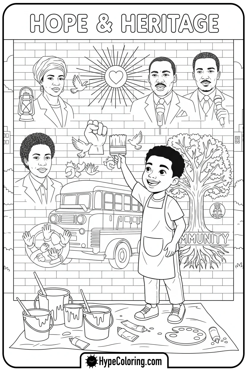 child-painting-history-mural - black history coloring pages