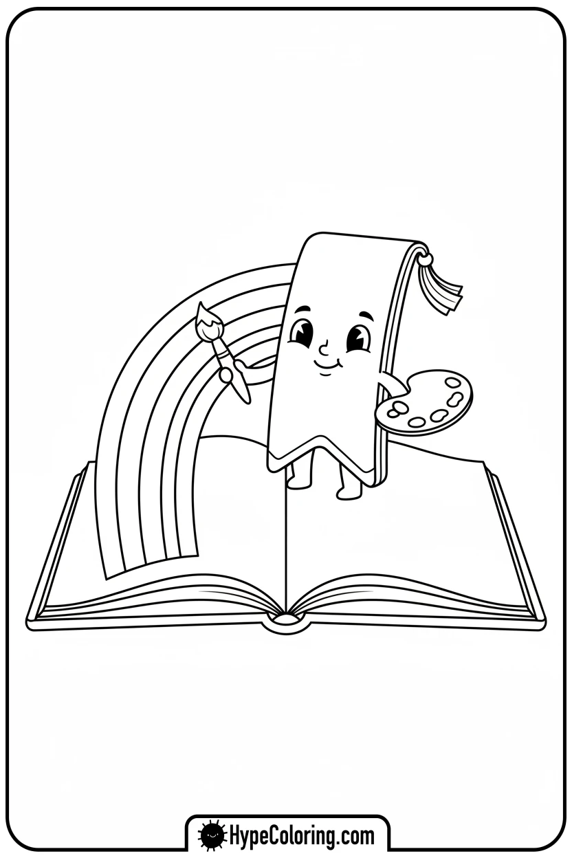 creative-bookmark-painting-rainbow - bookmark coloring pages