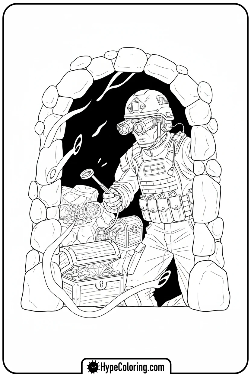 soldier-with-night-vision-goggles - call of duty coloring pages