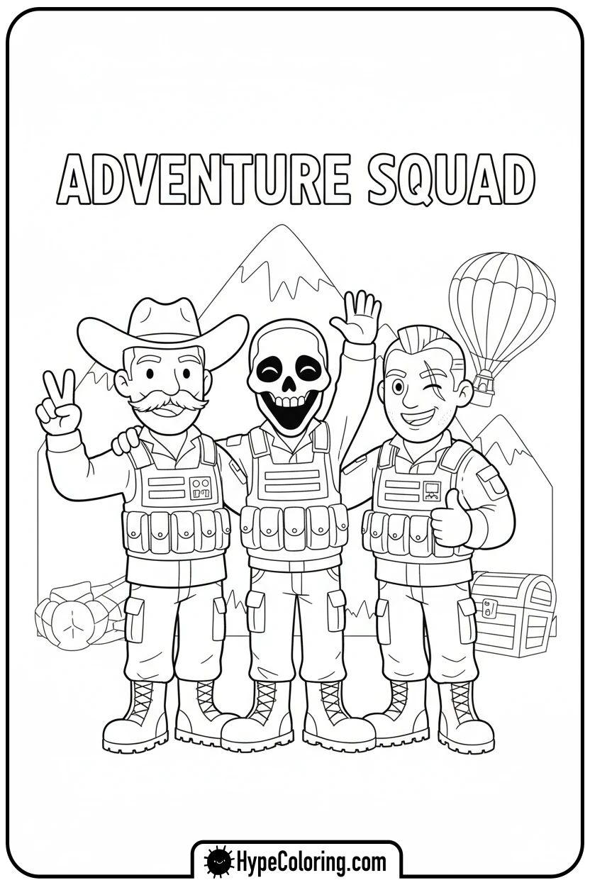 group-of-cheerful-soldiers-posing - call of duty coloring pages