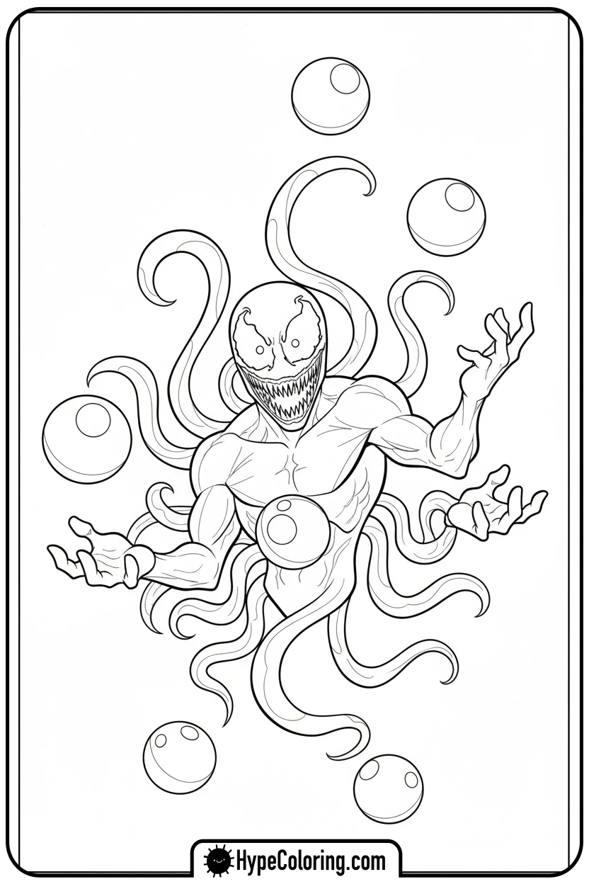 carnage-juggling-colorful-balls - carnage coloring pages
