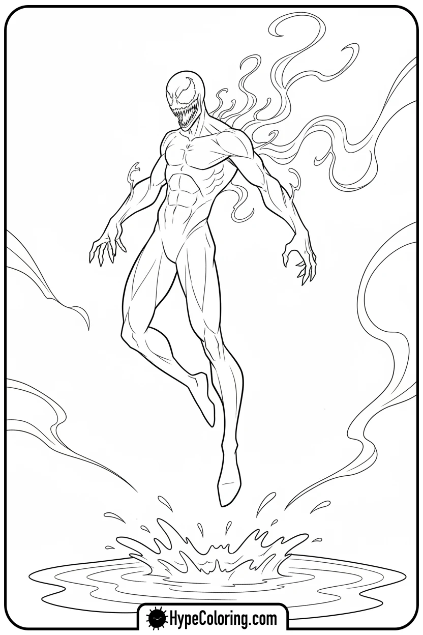 carnage-leaping-over-puddle - carnage coloring pages