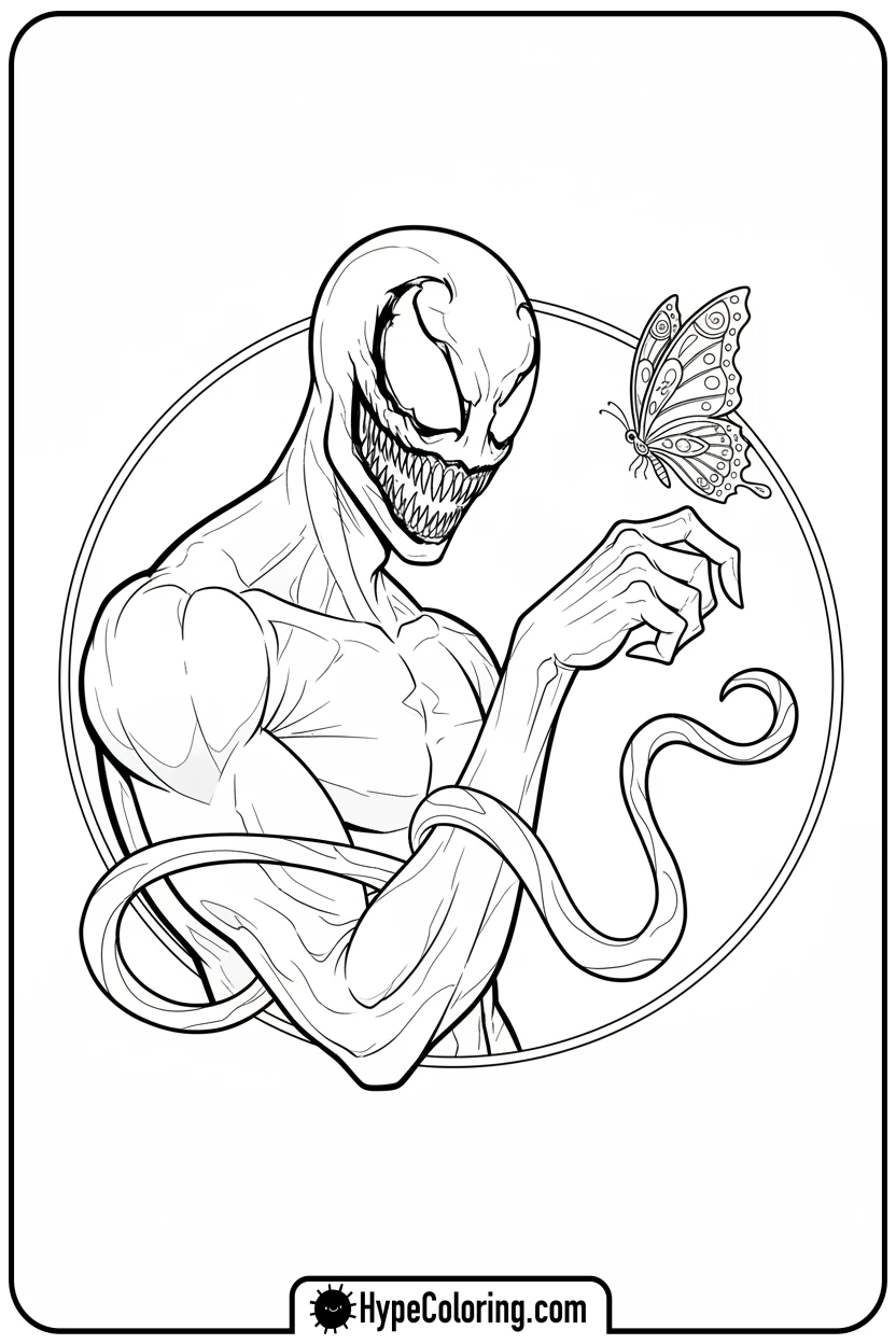 carnage-with-butterfly - carnage coloring pages