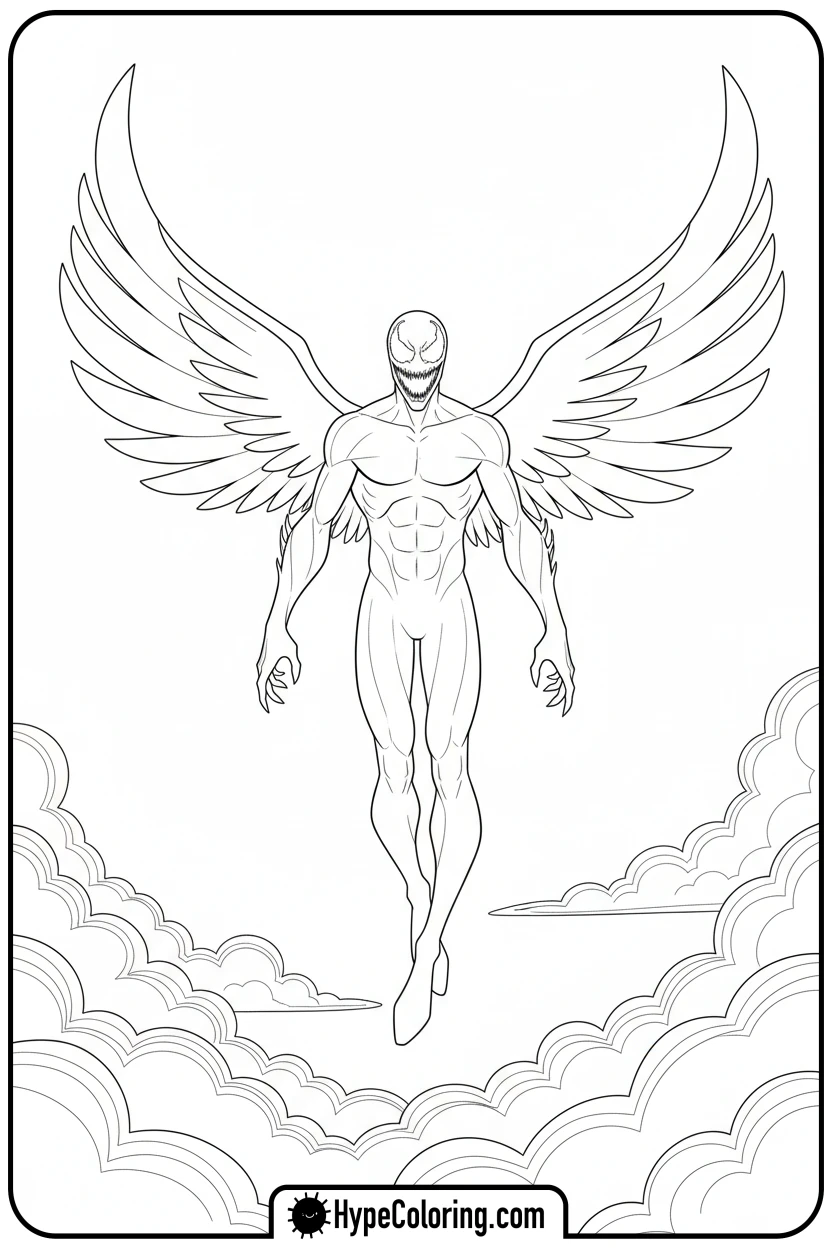 carnage-gliding-with-wings - carnage coloring pages