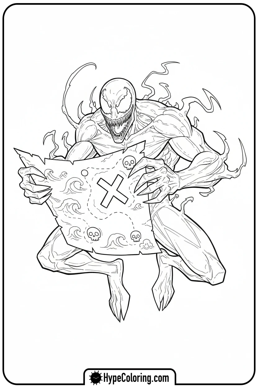 carnage-with-treasure-map - carnage coloring pages