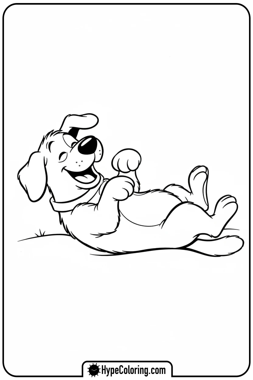 clifford-lying-on-back-for-belly-rub - clifford the red dog coloring pages