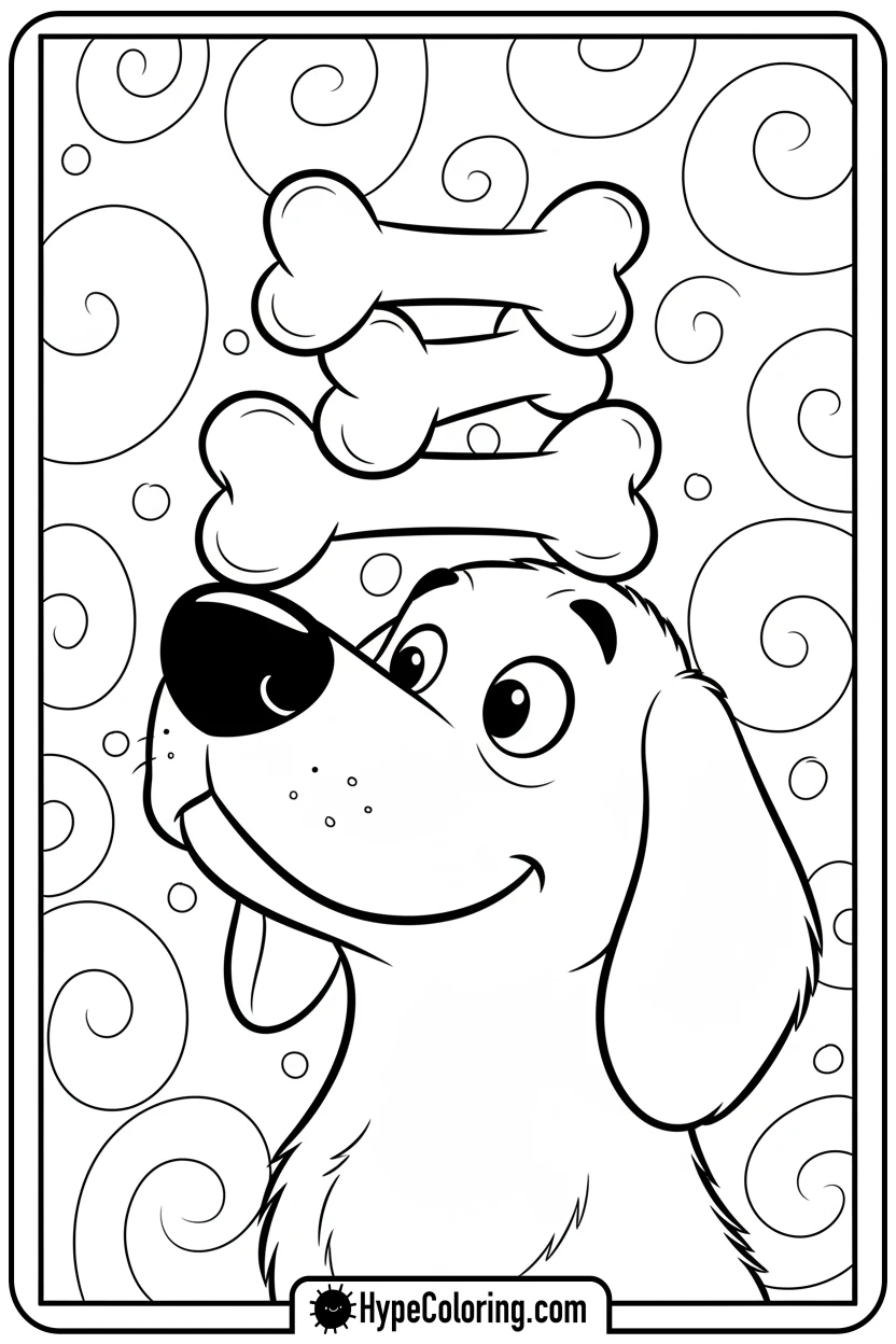 clifford-balancing-bones - clifford the red dog coloring pages