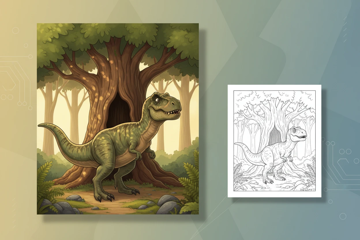 a-t-rex-standing-in-front - t rex dinosaur coloring pages
