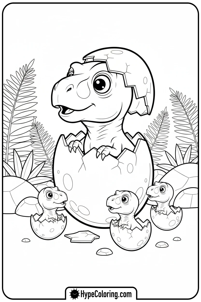 baby-t-rex-hatching-from-egg - t rex dinosaur coloring pages