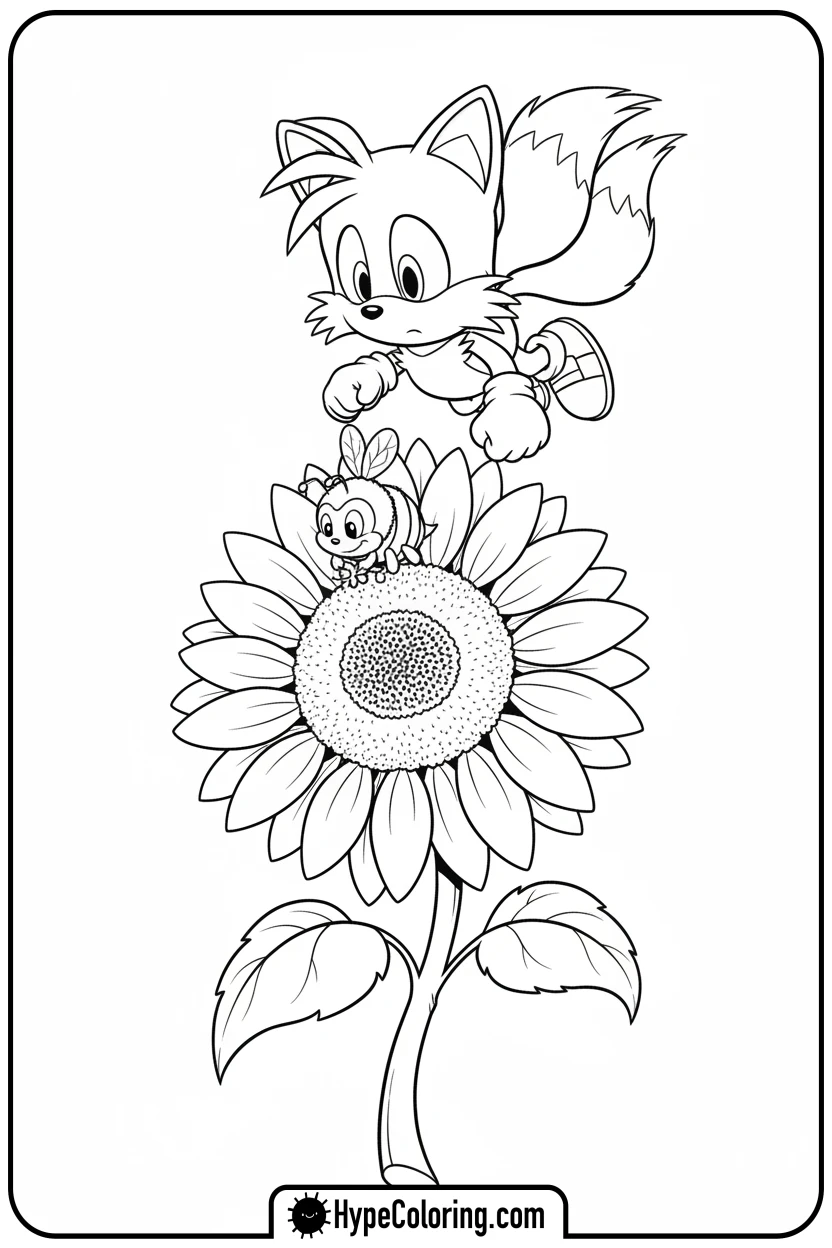 Click to download PDF tails-observing-bee - tails color page