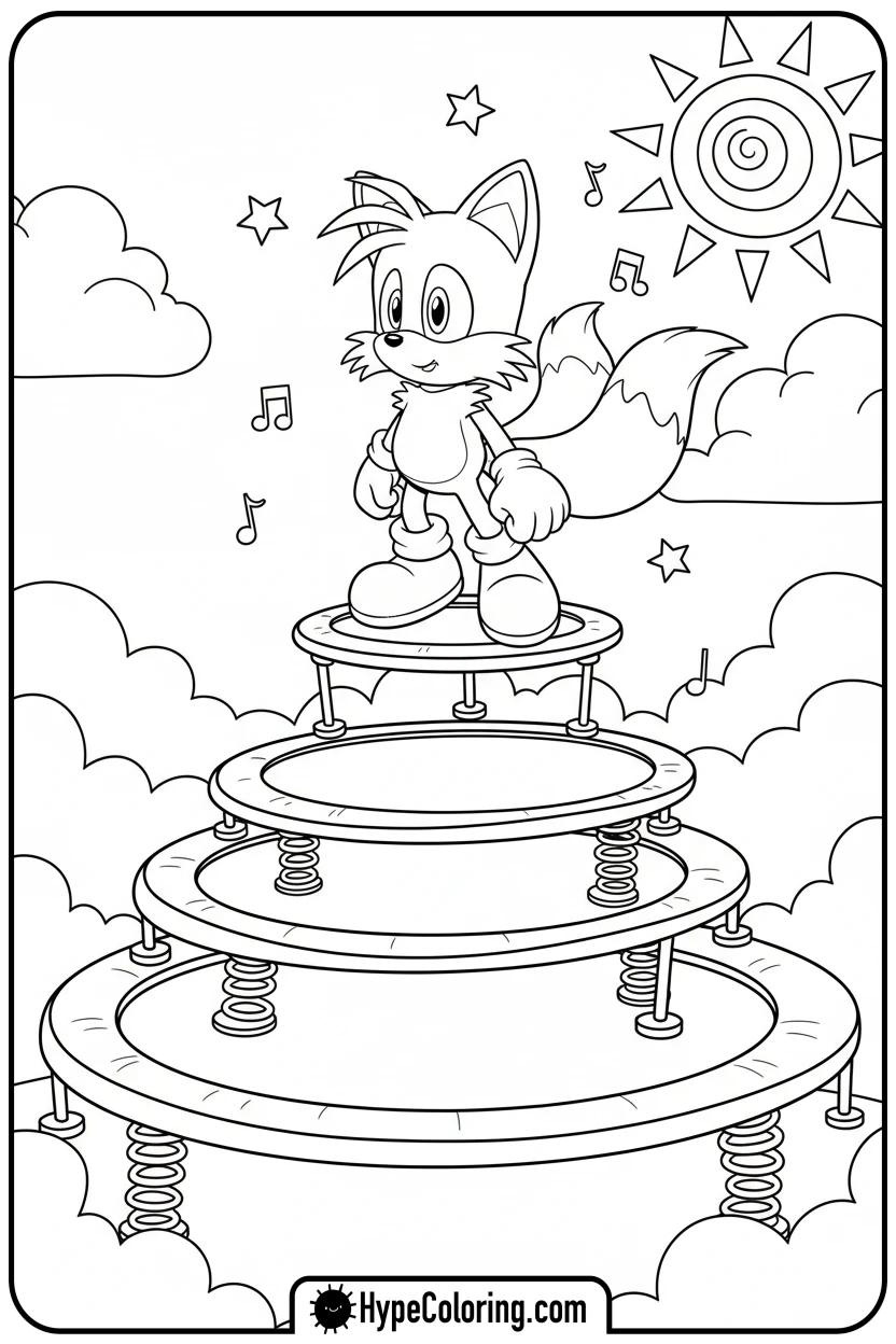 Click to download PDF tails-balancing-on-springs - tails color page