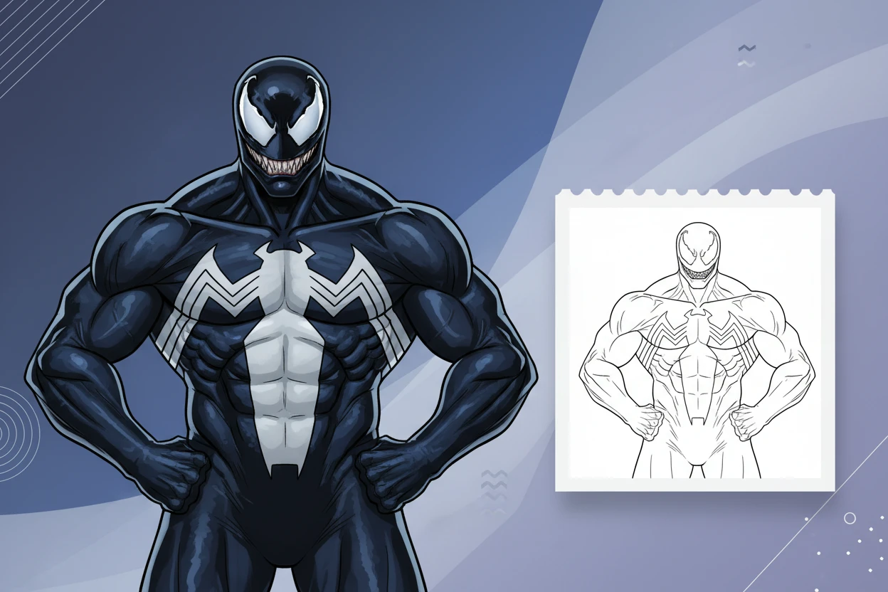 venom-standing-tall-and-proud - venom coloring page