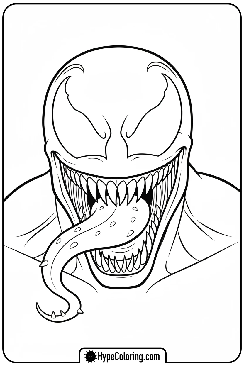 venom-roaring-headshot - venom coloring page