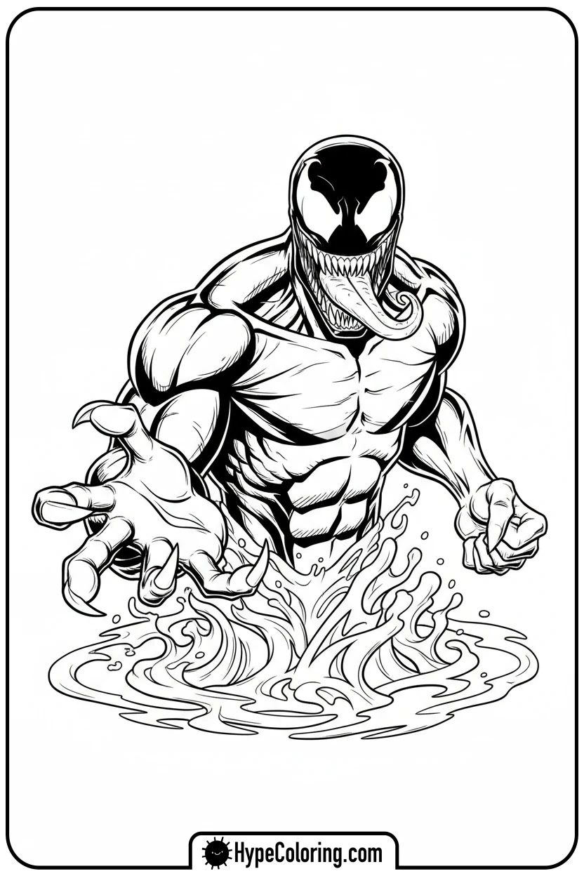 venom-emerging-from-shadow - venom coloring page