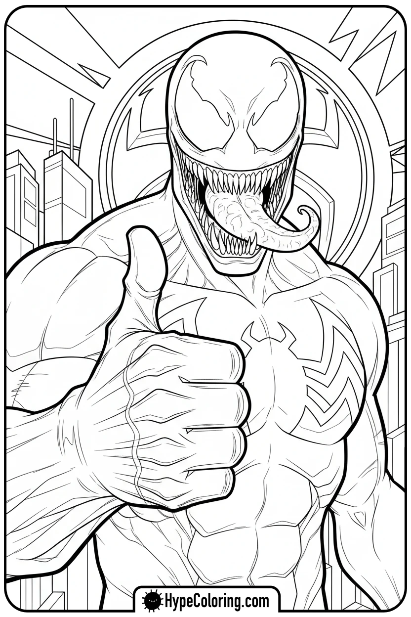 venom-giving-thumbs-up - venom coloring page
