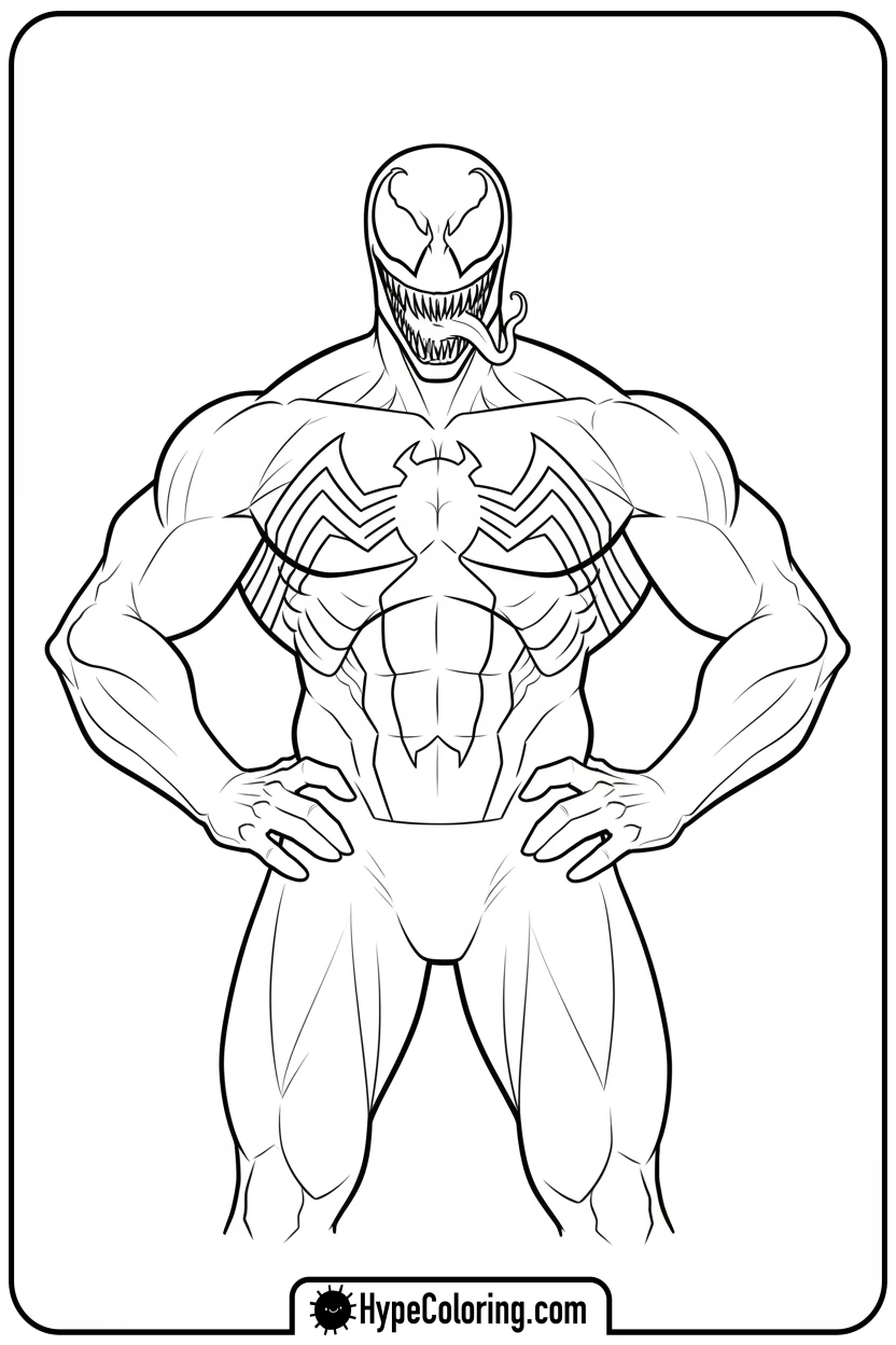 venom-showing-spider-symbol - venom coloring page