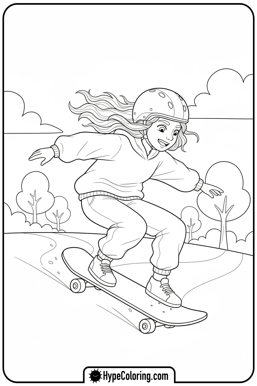 Click to download PDF willt-skateboarding - winnie the pooh color pages