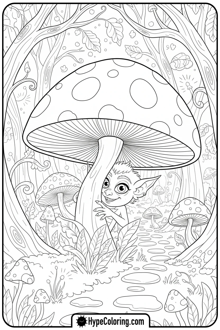 Click to download PDF willt-behind-mushroom - winnie the pooh color pages
