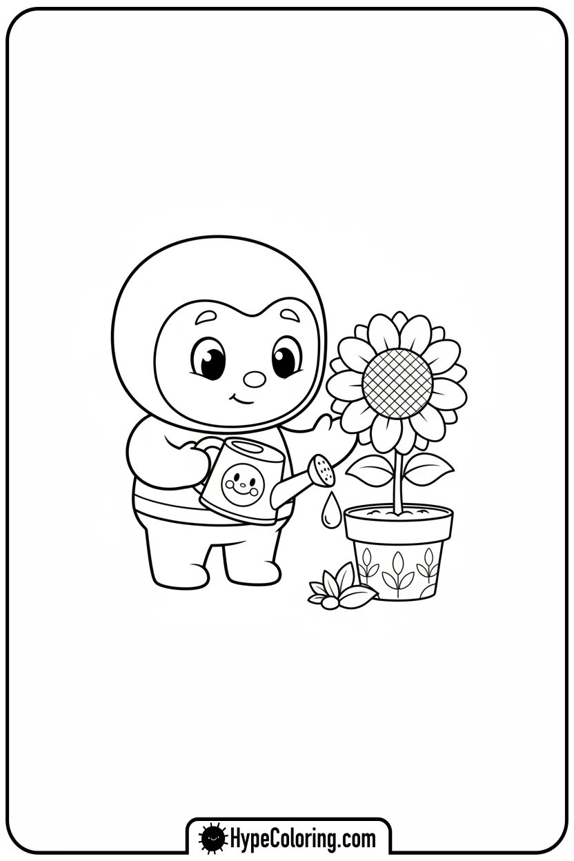 Click to download PDF willt-watering-plant - winnie the pooh color pages