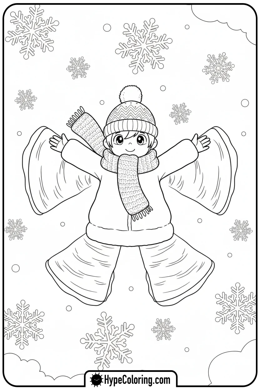 Click to download PDF willt-making-snow-angel - winnie the pooh color pages