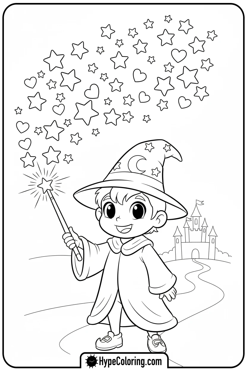Click to download PDF willt-with-magic-wand - winnie the pooh color pages