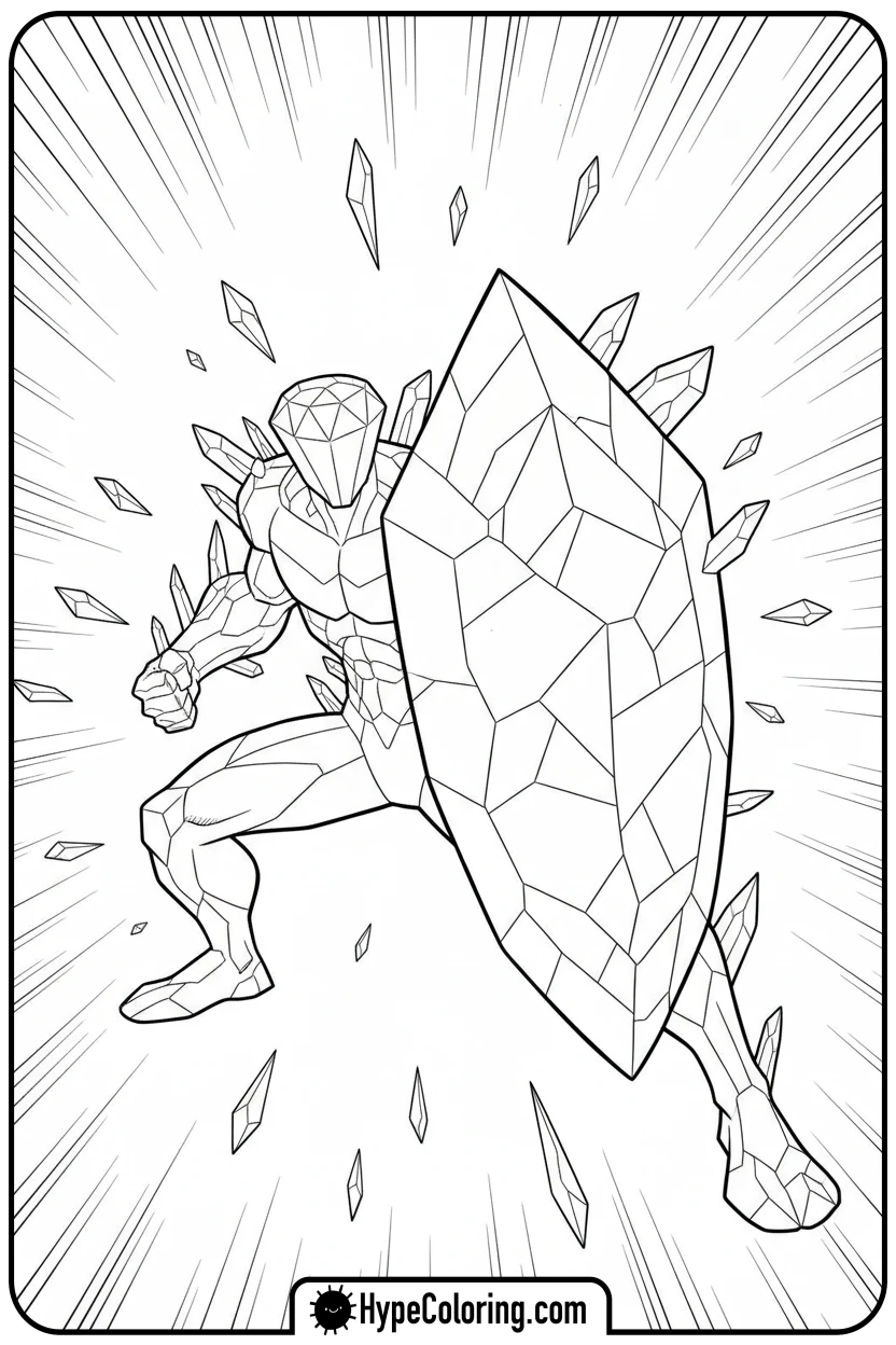 diamondhead-creating-crystal-shield - ben ten coloring pages