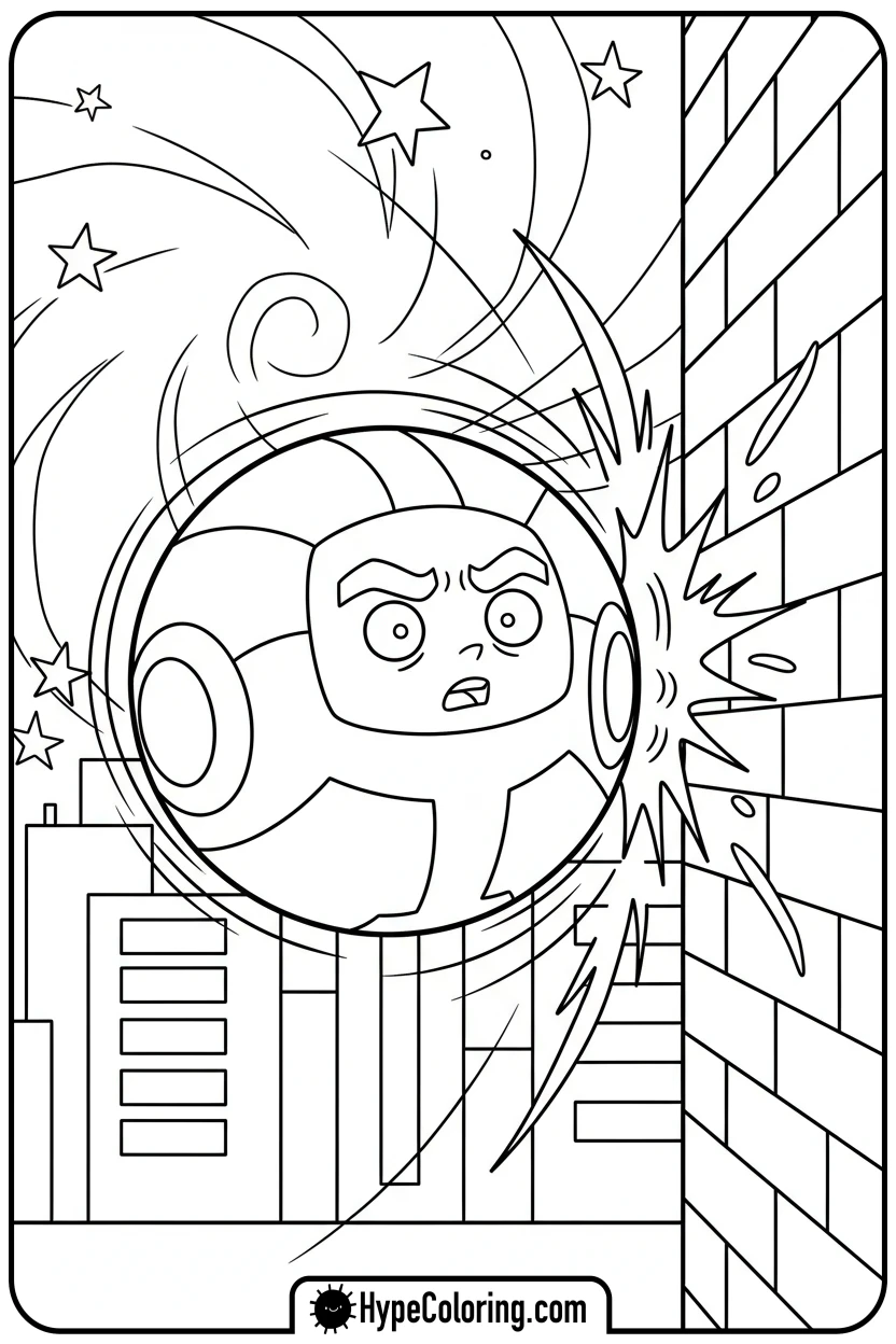 cannonbolt-rolling-into-wall - ben ten coloring pages