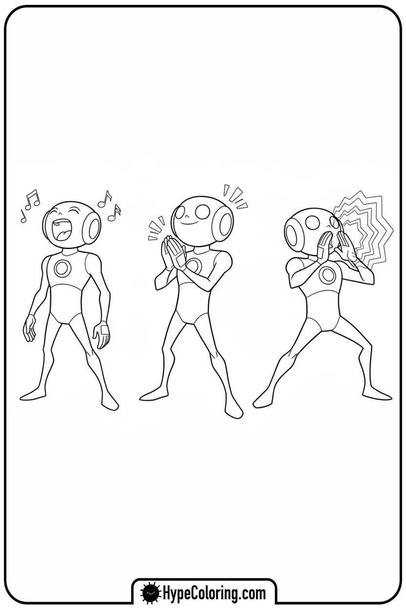 echo-echo-tripled-sonic-poses - ben ten coloring pages