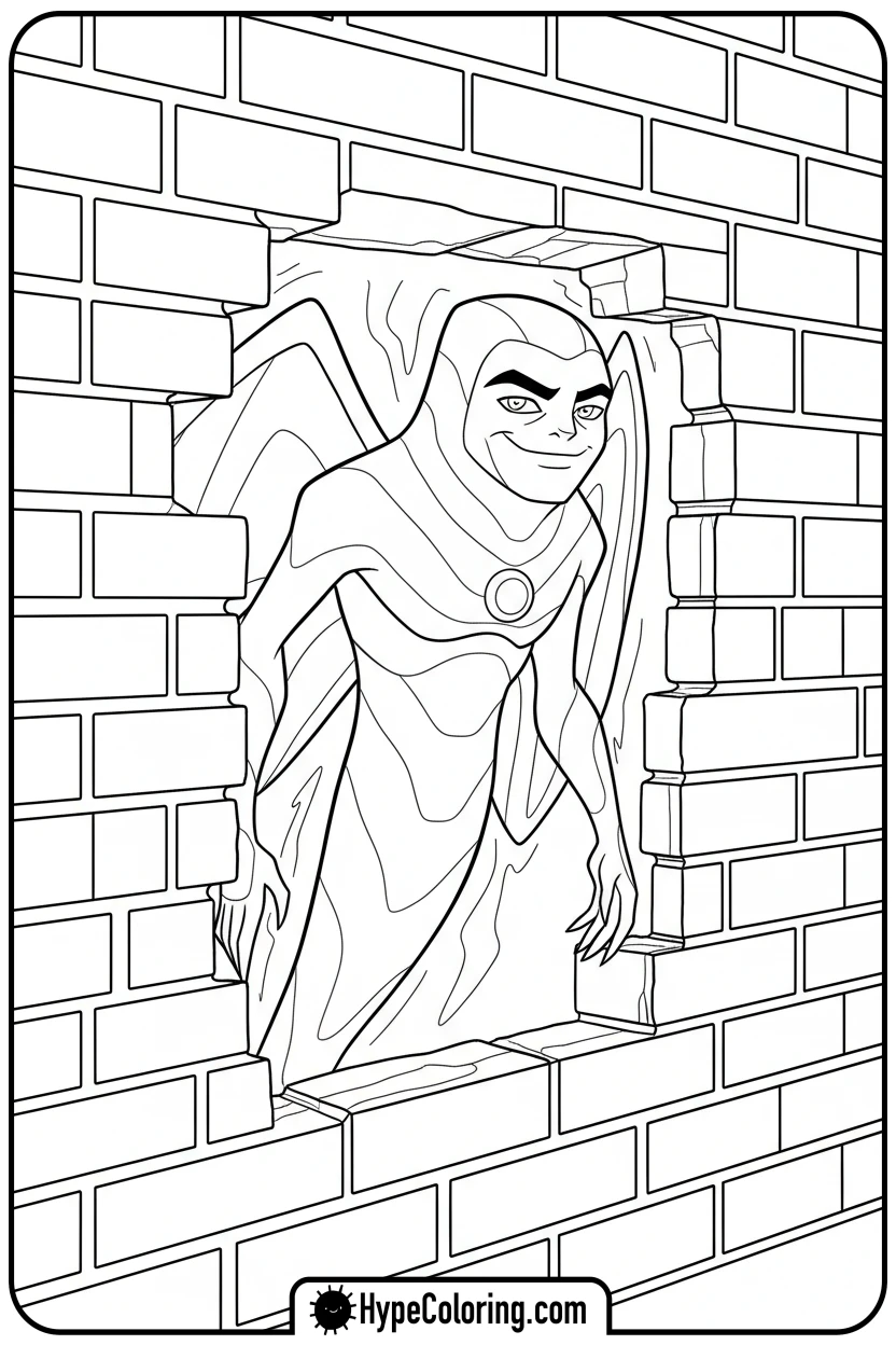 big-chill-phasing-through-wall - ben ten coloring pages