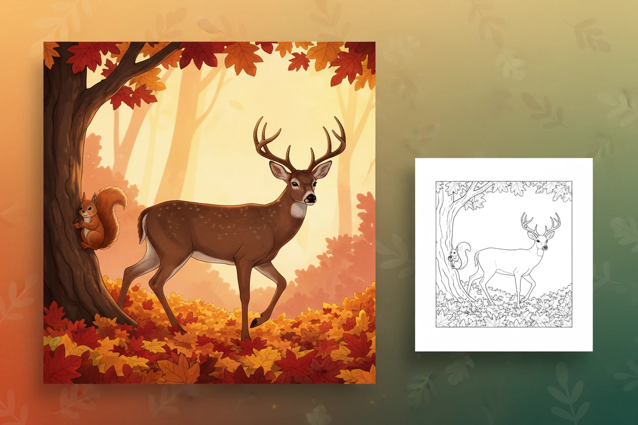 a-buck-walking-cautiously-through - buck coloring pages
