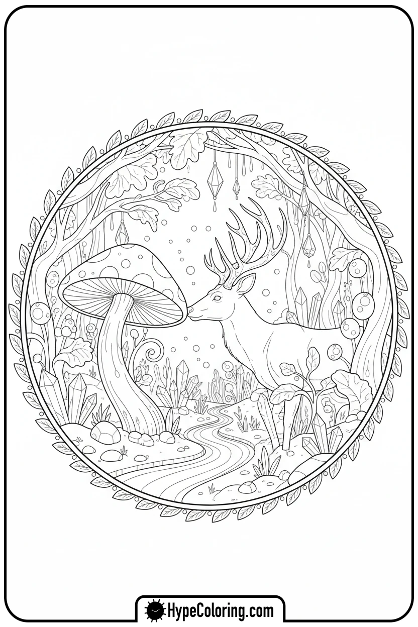 buck-with-mushroom - buck coloring pages