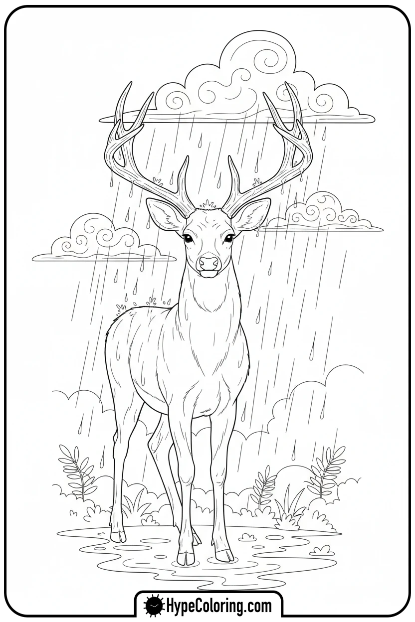 buck-in-gentle-rain - buck coloring pages