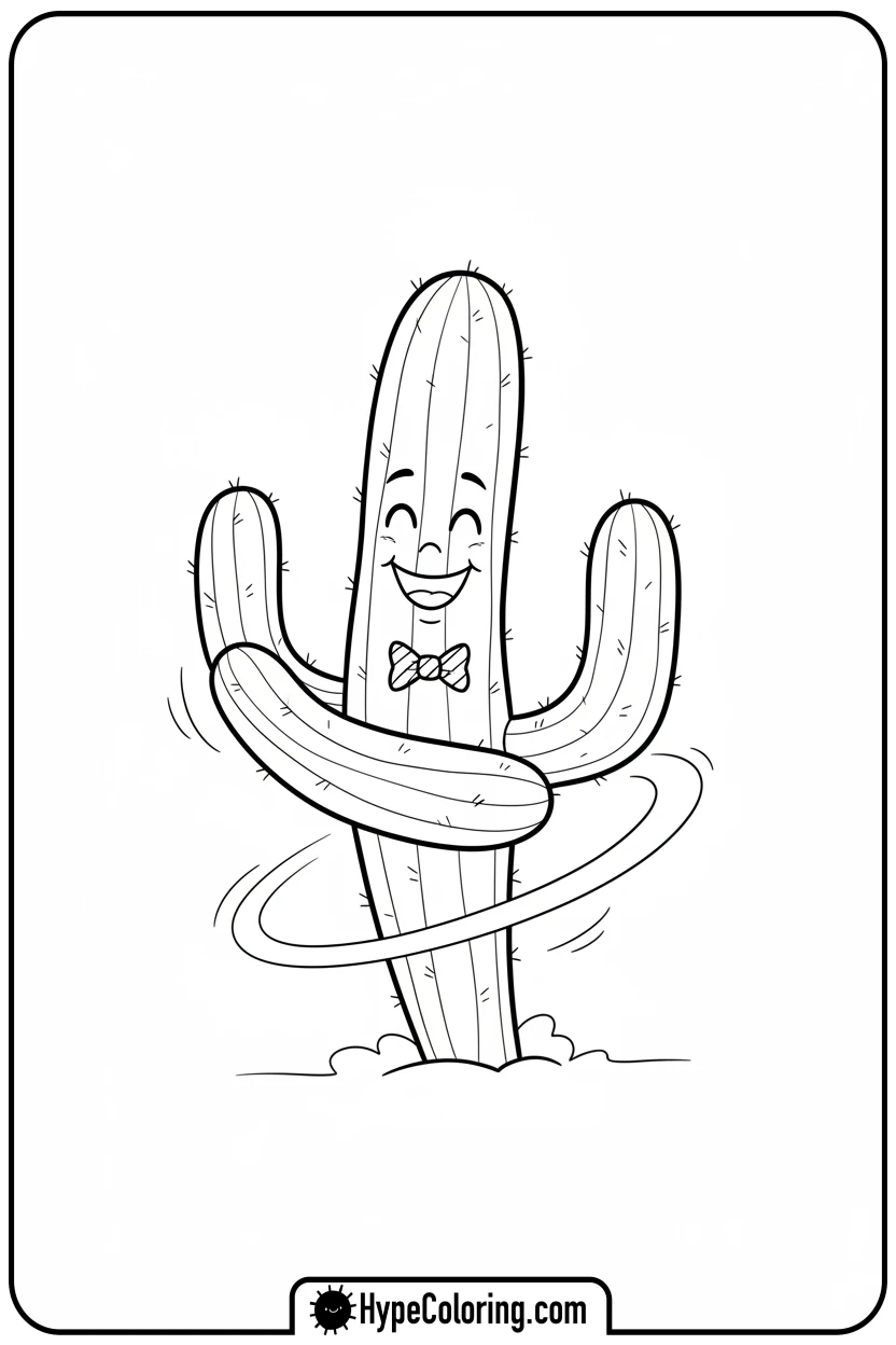 dancing-saguaro-cactus - cactus coloring page