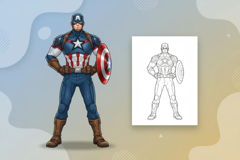 captain-america-standing-with-his - captain america coloring book pages