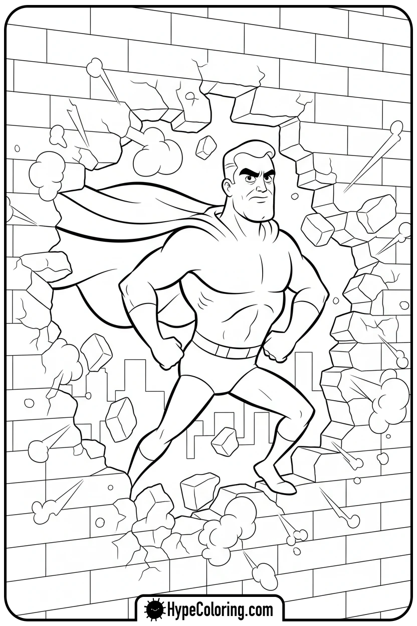 captain-underpants-breaking-through-wall - captain underpants coloring pages