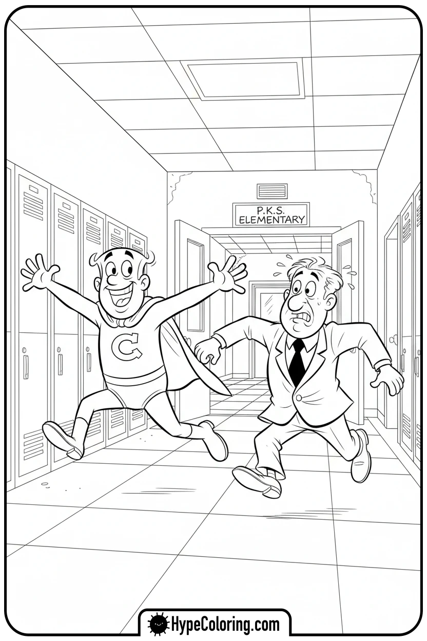 captain-underpants-chasing-mr-krupp - captain underpants coloring pages