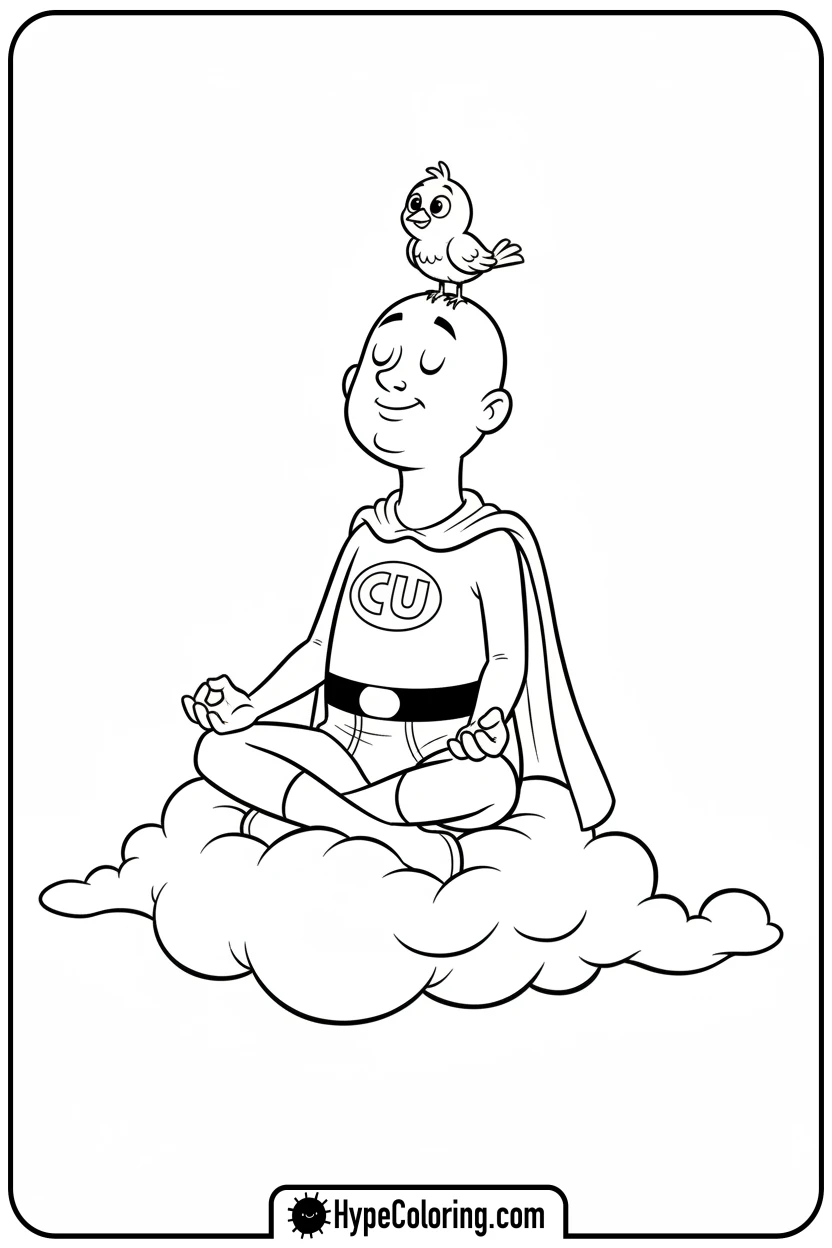 captain-underpants-meditating-on-cloud - captain underpants coloring pages