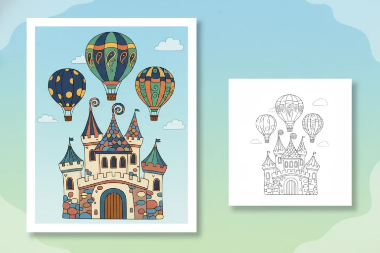 a-whimsical-castle-with-a - castle color pages