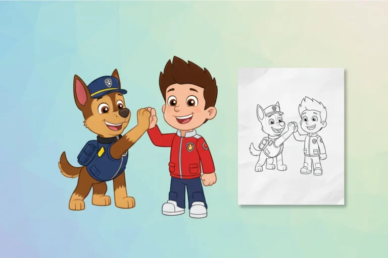 chase-giving-a-high-five-paw-five - chase coloring page