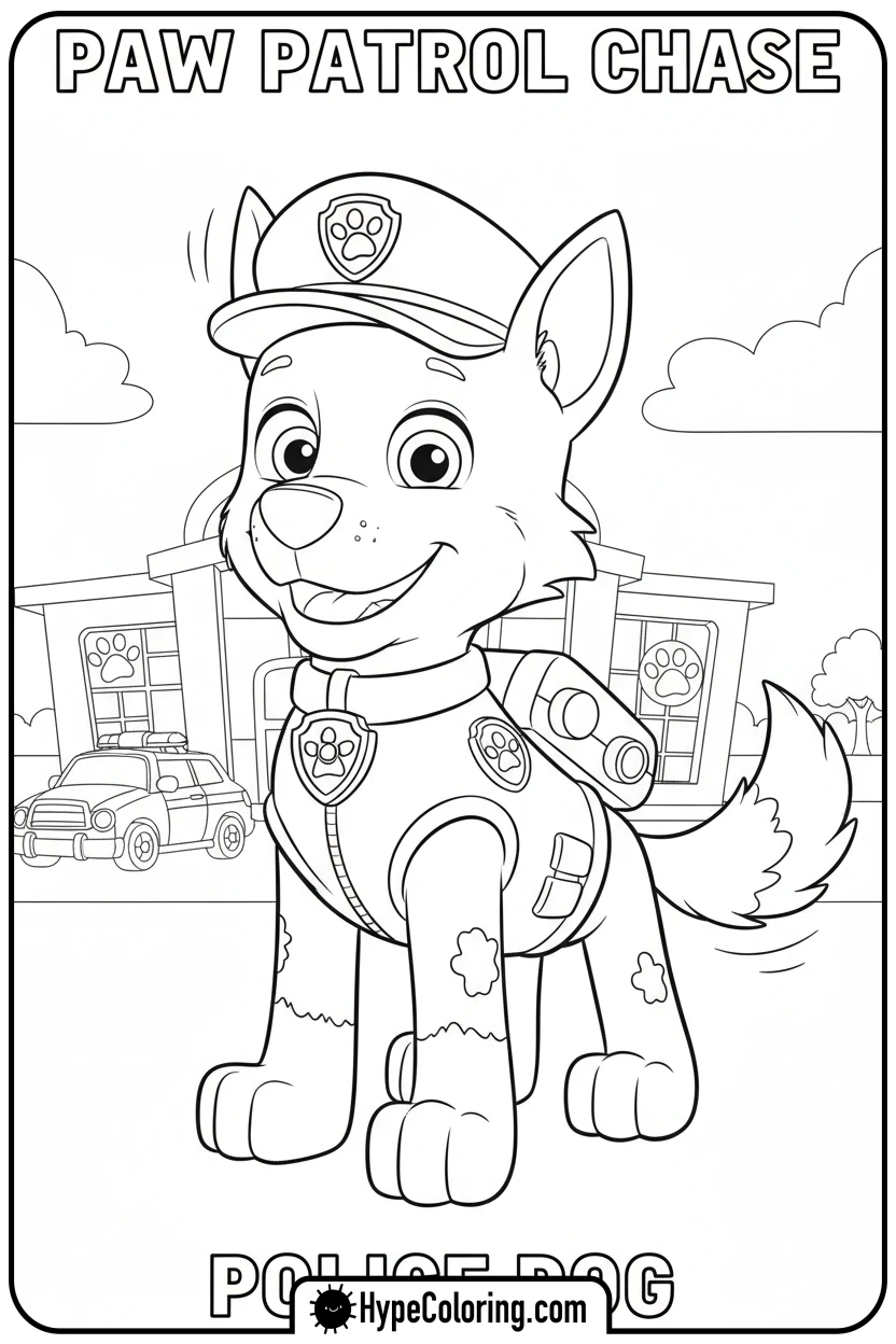 chase-standing-proudly - chase coloring page
