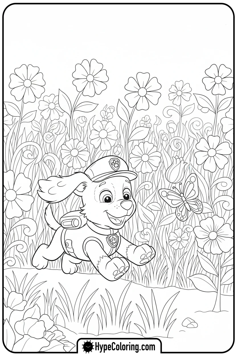chase-chasing-butterfly - chase coloring page