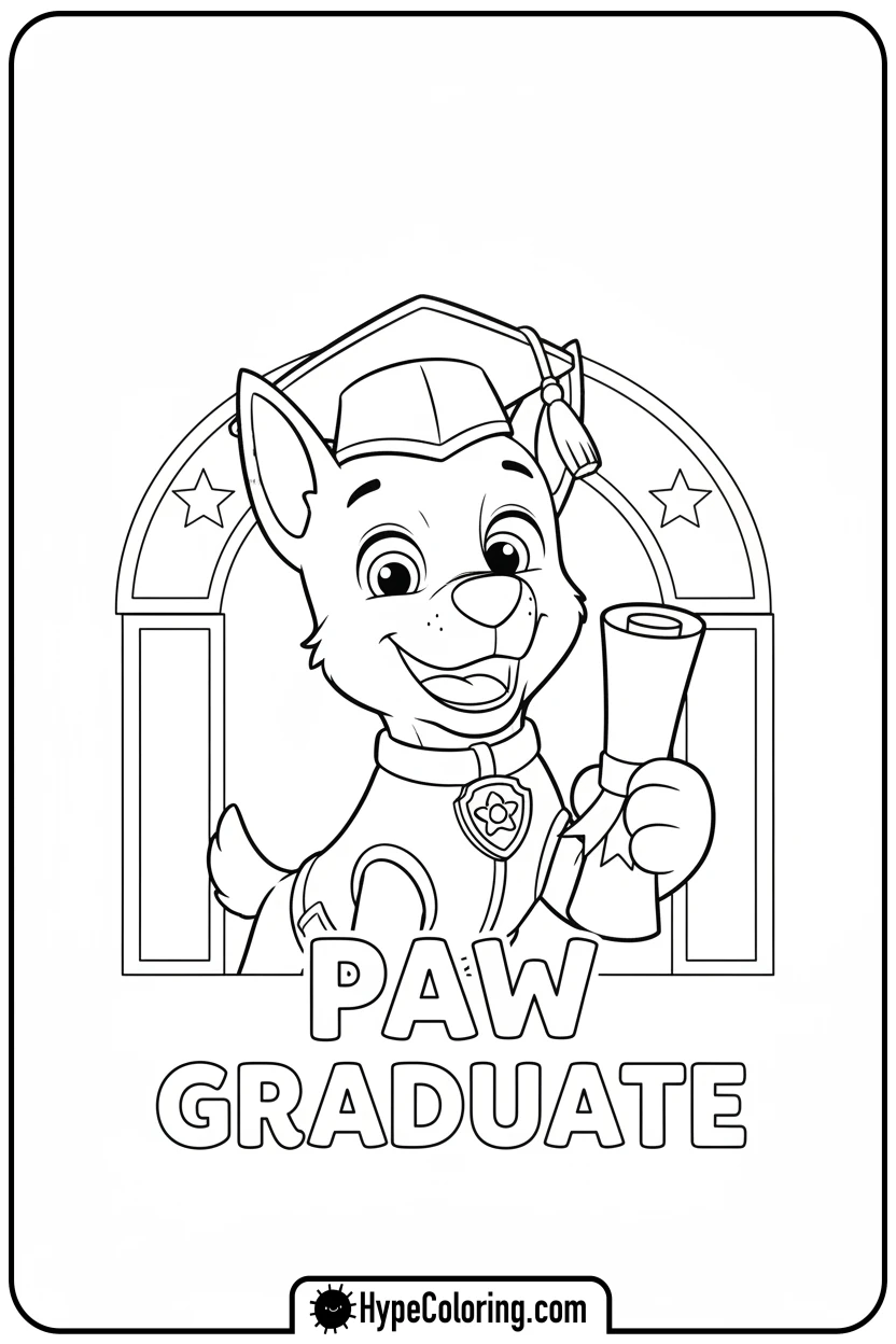 chase-graduation-day - chase coloring page